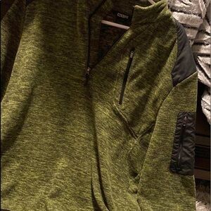 CQR green black blended mid zip multi pocket jacket M